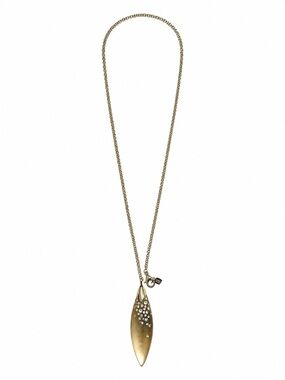 Alexis Bittar Gold Lucite Pendant Necklace with Crystals